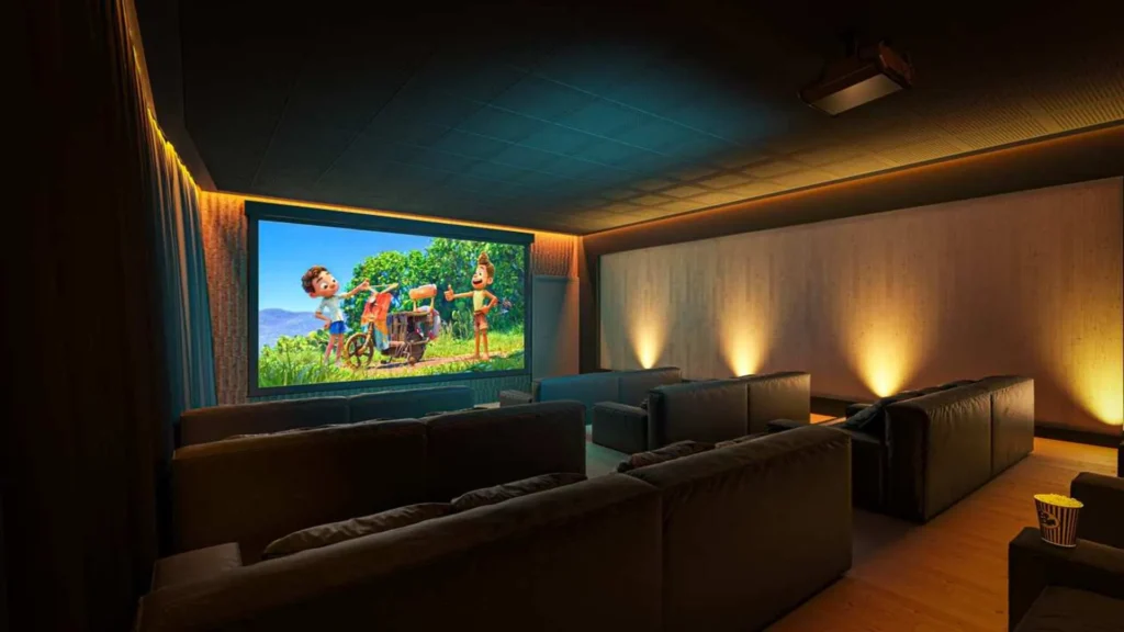 Sala de cinema do Infinity Home Club em Umuarama - condomínio de alto padrão com lazer exclusivo